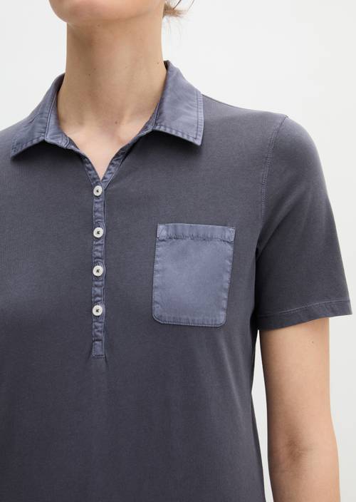 Polo à manches courtes slim Stormy Sky in detailaanzicht