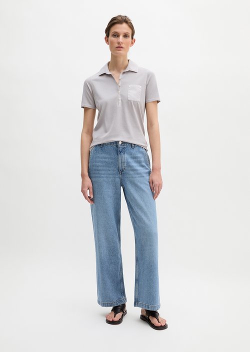 Short sleeve polo shirt slim — Airy Blue