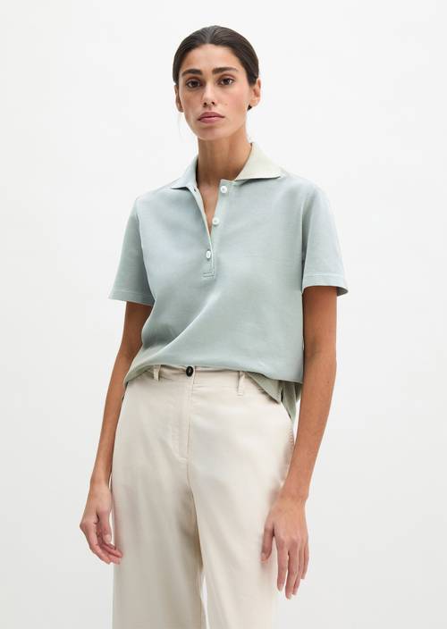 Poloshirt regular Fresh Sage in Frontalansicht