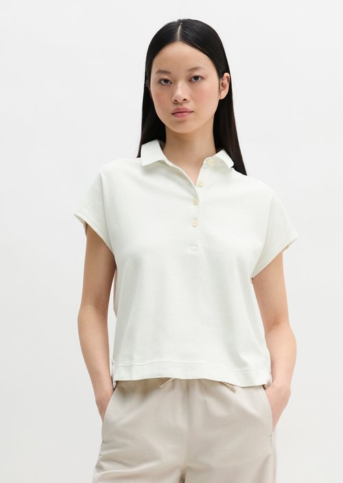 Sleeveless polo shirt loose — Grey White