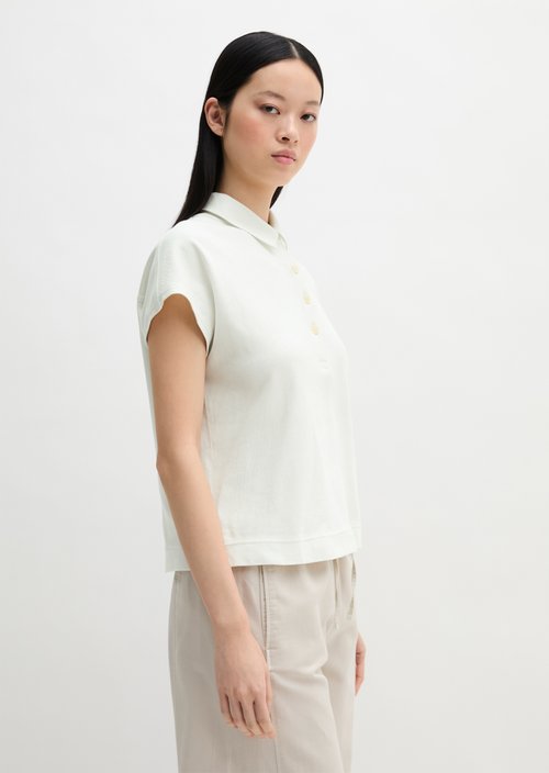 Sleeveless polo shirt loose — Grey White