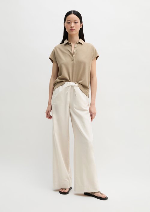 Sleeveless polo shirt loose — Earthy Taupe
