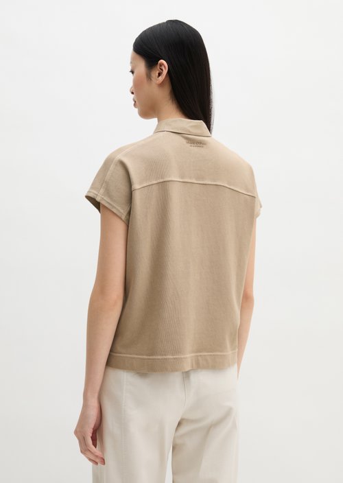 Sleeveless polo shirt loose — Earthy Taupe (alternate view)