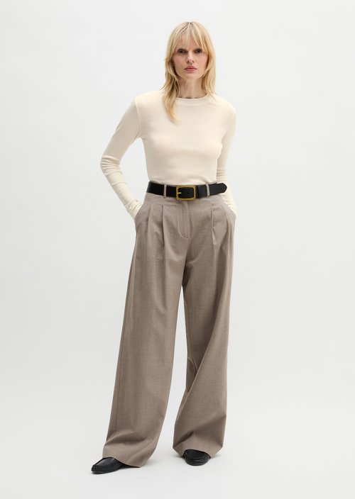 Ribbed longsleeve slim — White Cotton