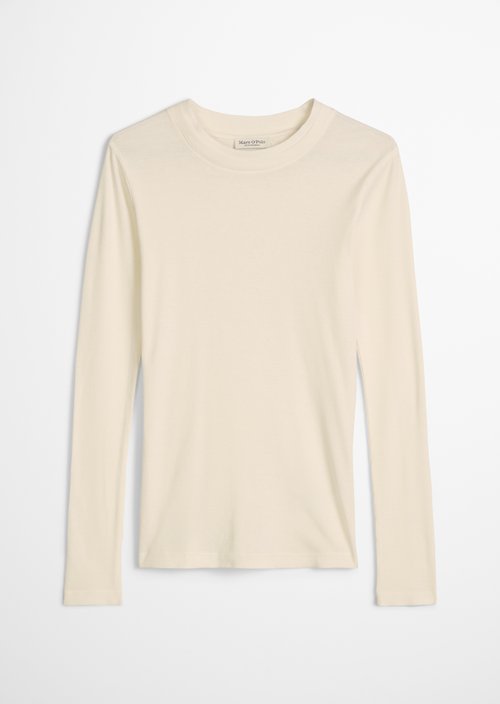 Ribbed longsleeve slim — White Cotton