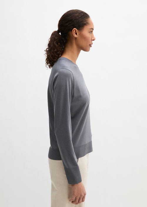 Luxury longsleeve relaxed — Blue Graphite