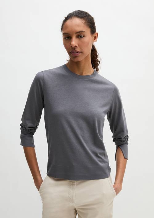 Luxusní relaxační oblečení s dlouhým rukávem Blue Graphite v předním pohledu