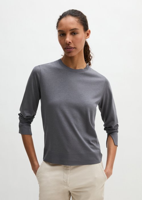 Luxury longsleeve relaxed — Blue Graphite