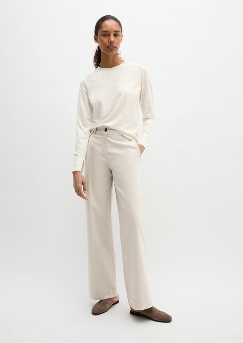 Luxury longsleeve relaxed — White Cotton