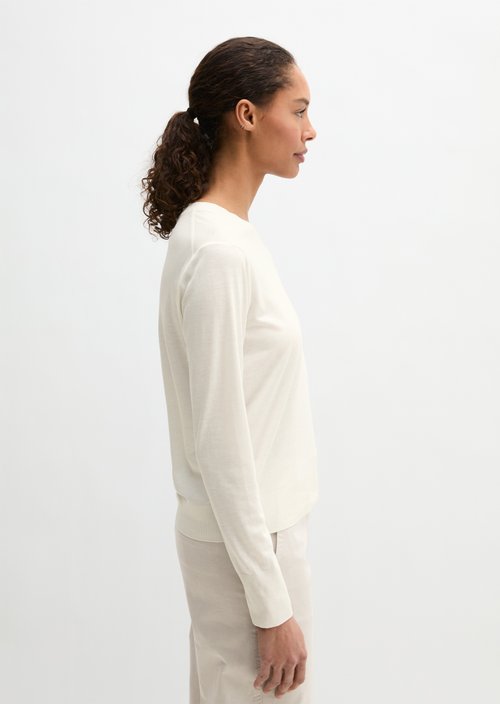 Luxury longsleeve relaxed — White Cotton