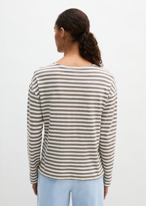Striped longsleeve regular — Medium Brown