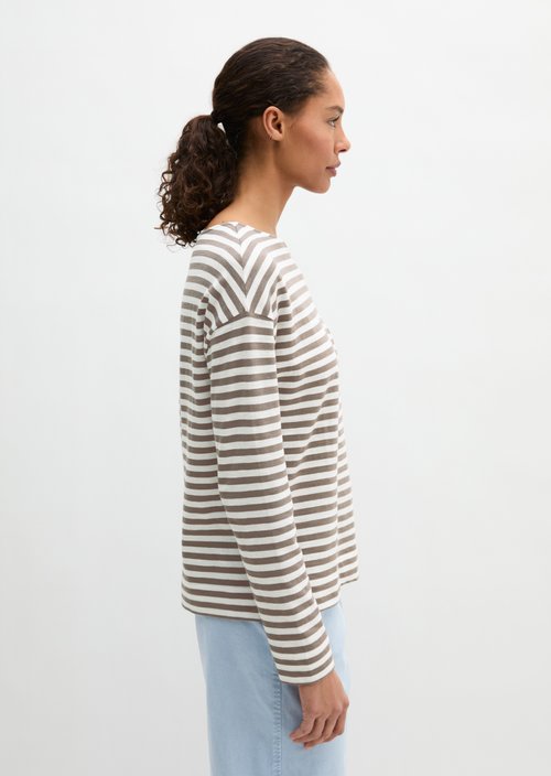 Striped longsleeve regular — Medium Brown