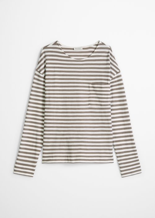 Striped longsleeve regular — Medium Brown