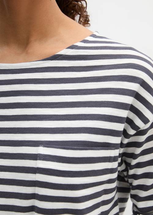 Ringel-Longsleeve regular Dark Blue in Detailansicht