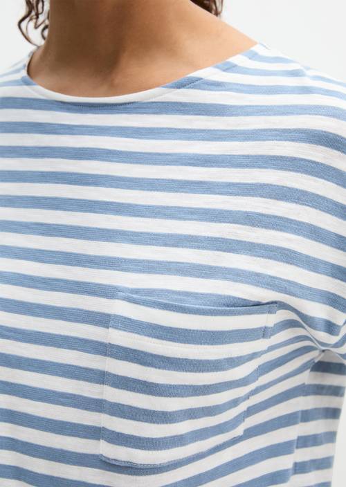 Ringel-Longsleeve regular Medium Blue in Detailansicht