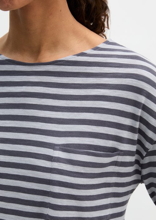 Striped longsleeve regular — Medium Blue