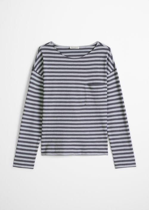 Striped longsleeve regular — Medium Blue