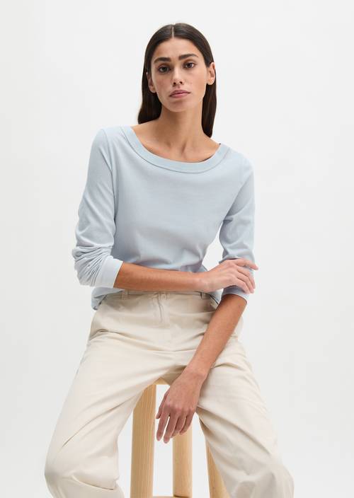 Longsleeve regular Airy Blue w widoku z przodu