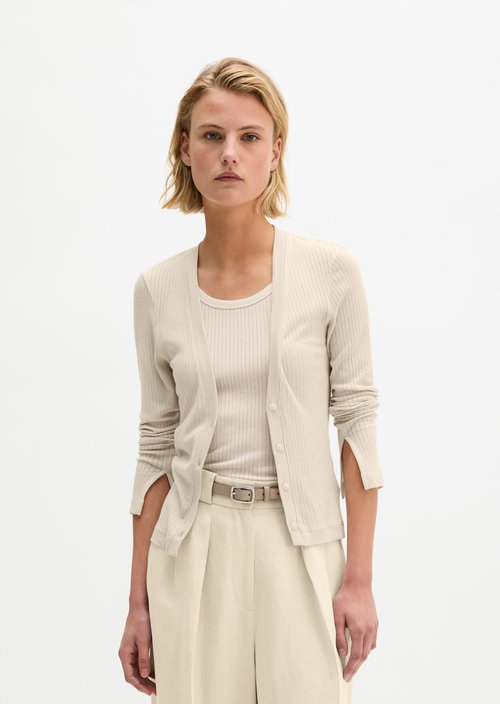 Rip cardigan slim — Grey Silk