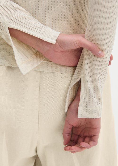 Rip cardigan slim — Grey Silk