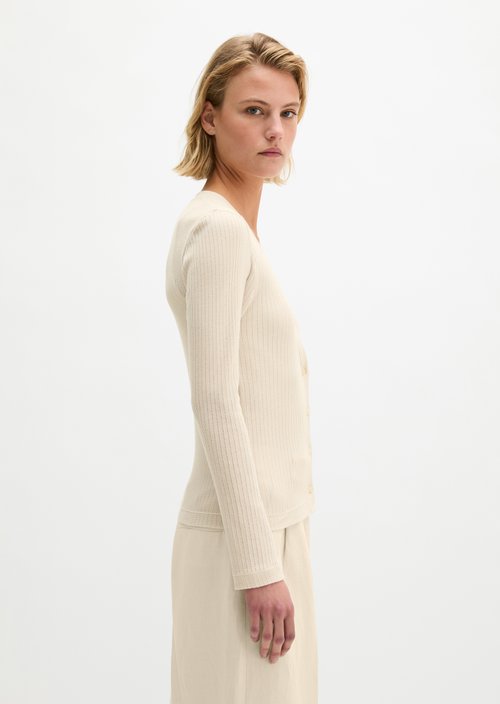 Rip cardigan slim — Grey Silk