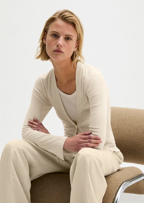 Rip cardigan slim — Grey Silk