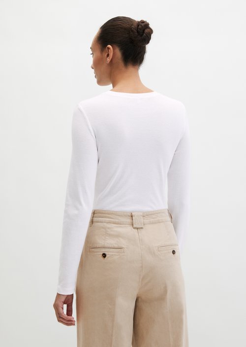 Longsleeve slim garment-dyed — White