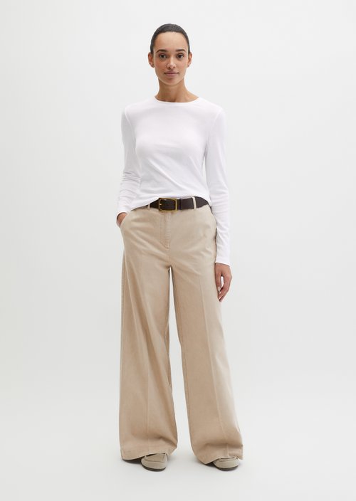 Longsleeve slim garment-dyed — White
