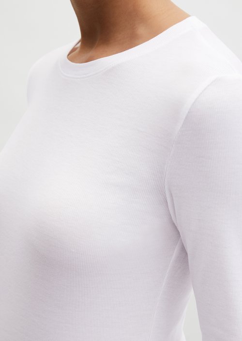 Longsleeve slim garment-dyed — White
