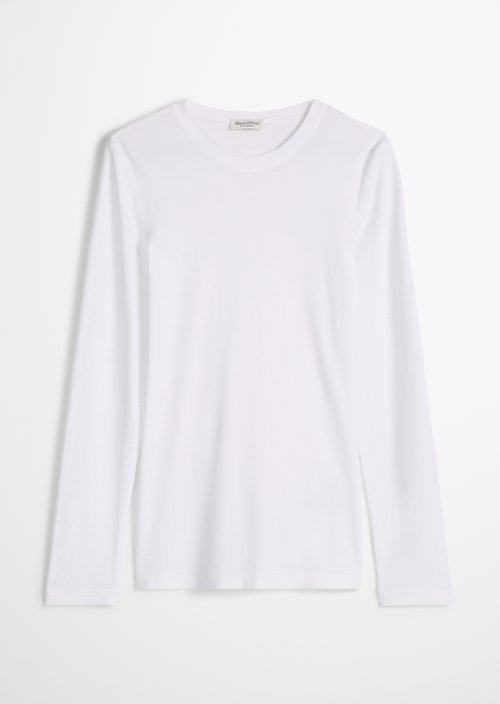 Longsleeve slim garment-dyed — White