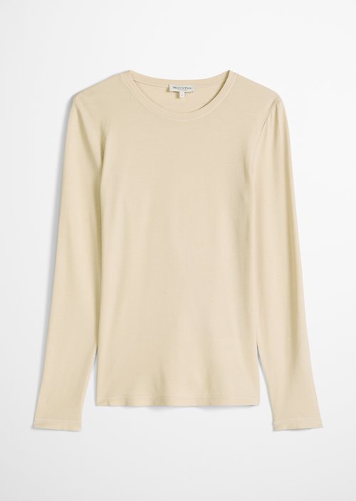Longsleeve slim garment-dyed — Linen Beige