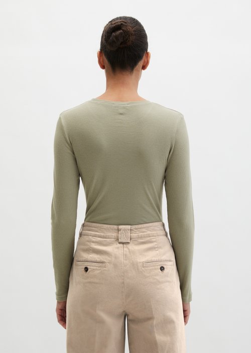 Longsleeve slim garment-dyed — Fresh Sage