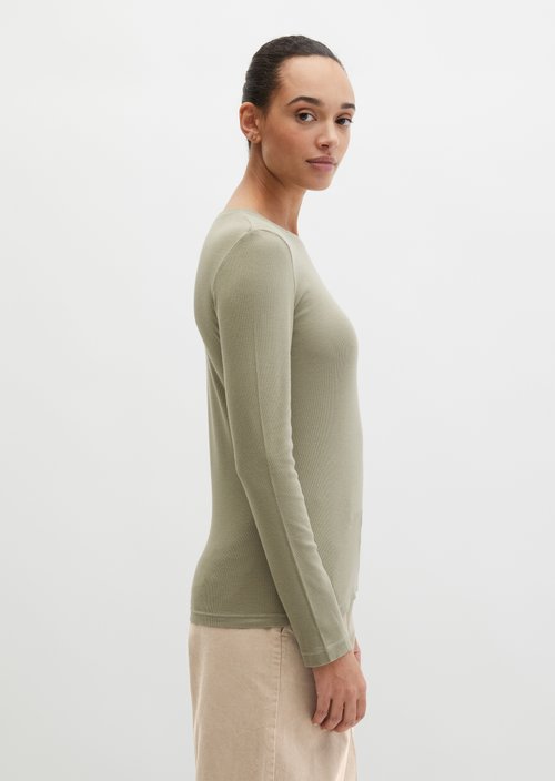Longsleeve slim garment-dyed — Fresh Sage