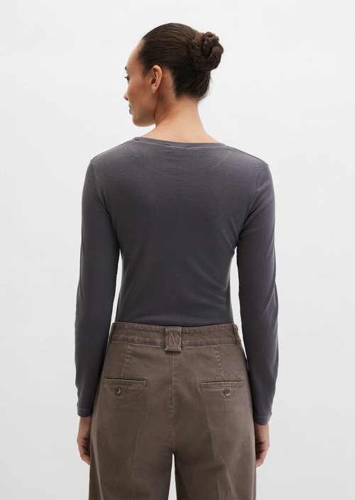 Longsleeve slim garment-dyed — Stormy Sky
