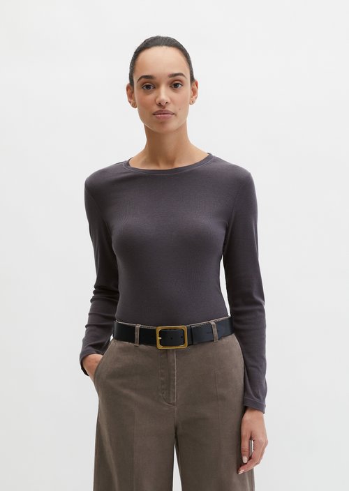 Longsleeve slim garment-dyed — Stormy Sky
