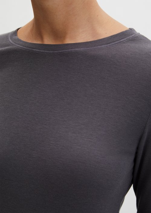 Longsleeve slim garment-dyed — Stormy Sky