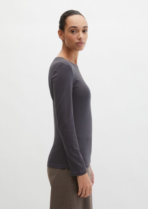Longsleeve slim garment-dyed — Stormy Sky