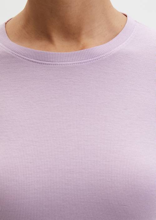 Longsleeve slim garment-dyed Dusty Lavender in Detailansicht