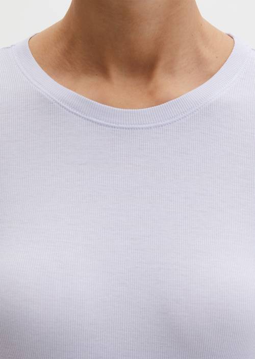 Longsleeve slim garment-dyed Airy Blue in Detailansicht