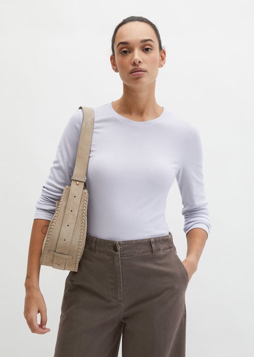 Marc O'Polo Longsleeve slim kledingstuk-geverfd, Dames, roze, S, 64% Lyocell, 31% Katoen, 5% Elasthaan