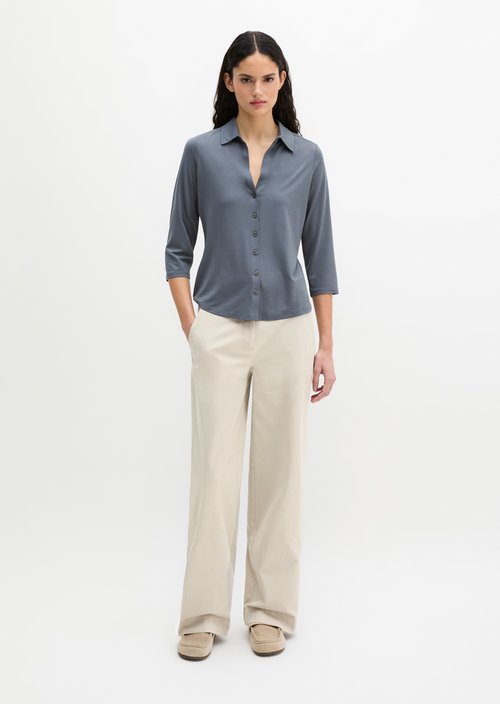 Regular jersey blouse — Blue Graphite