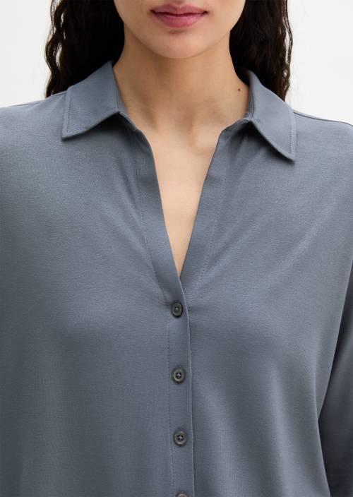 Blusa regular de punto Blue Graphite en vista detallada