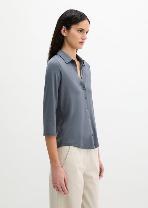 Regular jersey blouse — Blue Graphite