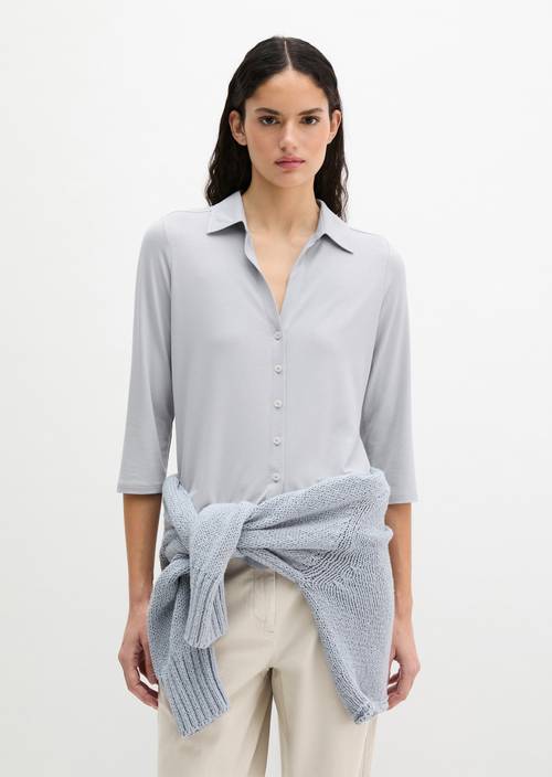 Camicetta regolare in jersey Grey Horizon in vista frontale