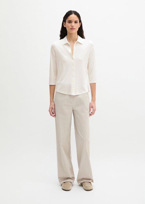 Regular jersey blouse — White Cotton