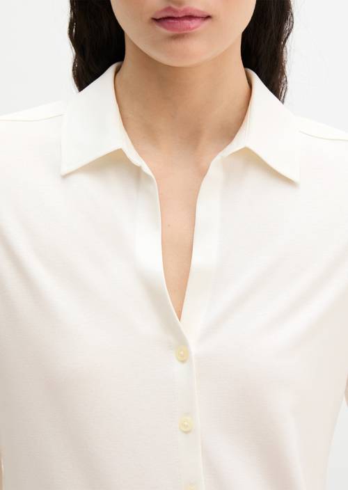 Blusa regular de punto White Cotton en vista detallada