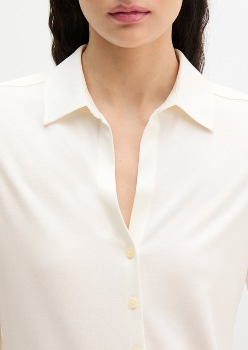 Regular jersey blouse — White Cotton