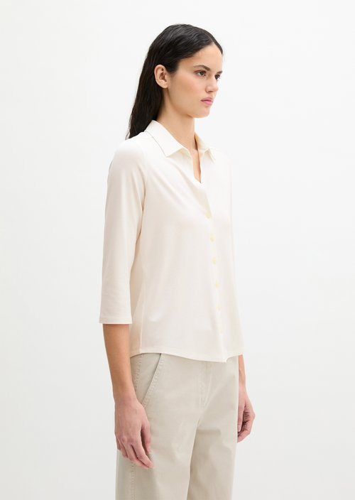 Regular jersey blouse — White Cotton