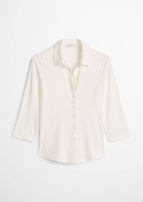 Regular jersey blouse — White Cotton