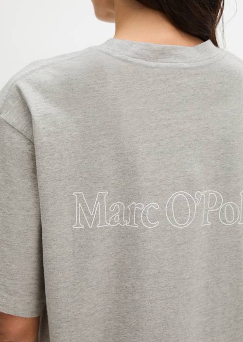 Logo-T-Shirt regular Pure Grey Melange in Detailansicht